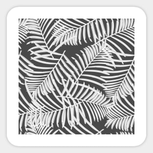 Black And White Palm Leaves Pattern Seamless Sticker